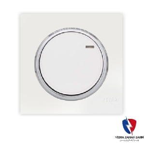 کلید یک پل ویرا مدل آلفا اسپرت مات سفید(زه استیل)