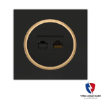 کلید یک پل ویرا مدل آلفا اسپرت مات مشکی(زه طلایی)