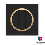 کلید یک پل ویرا مدل آلفا اسپرت مات مشکی(زه طلایی)