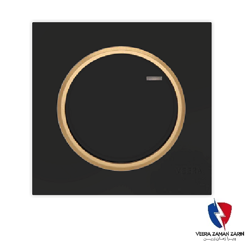 کلید یک پل ویرا مدل آلفا اسپرت مات مشکی(زه طلایی)