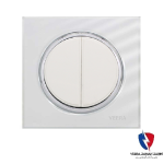 کلید یک پل ویرا مدل آلفا اسپرت گلس سفید(زه استیل)