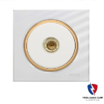 کلید یک پل ویرا مدل آلفا اسپرت گلس سفید(زه طلایی)