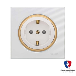 کلید یک پل ویرا مدل آلفا اسپرت گلس سفید(زه طلایی)