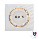 کلید یک پل ویرا مدل آلفا اسپرت گلس سفید(زه طلایی)