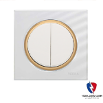 کلید یک پل ویرا مدل آلفا اسپرت گلس سفید(زه طلایی)