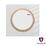 کلید یک پل ویرا مدل آلفا اسپرت گلس سفید(زه طلایی)