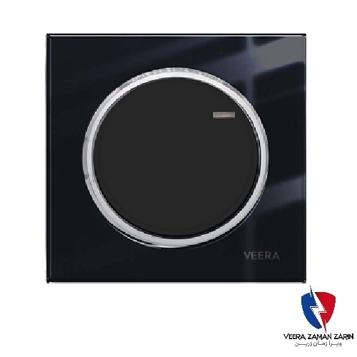 کلید یک پل ویرا مدل آلفا اسپرت گلس مشکی(زه استیل)