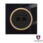 کلید یک پل ویرا مدل آلفا اسپرت گلس مشکی(زه طلایی)