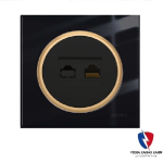 کلید یک پل ویرا مدل آلفا اسپرت گلس مشکی(زه طلایی)