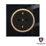 کلید یک پل ویرا مدل آلفا اسپرت گلس مشکی(زه طلایی)