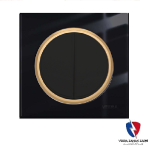 کلید یک پل ویرا مدل آلفا اسپرت گلس مشکی(زه طلایی)