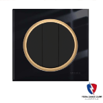 کلید یک پل ویرا مدل آلفا اسپرت گلس مشکی(زه طلایی)