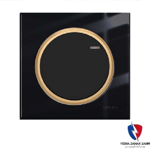 کلید یک پل ویرا مدل آلفا اسپرت گلس مشکی(زه طلایی)