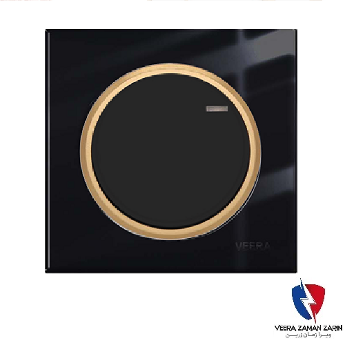 کلید یک پل ویرا مدل آلفا اسپرت گلس مشکی(زه طلایی)