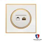 کلید یک پل ویرا مدل آلفا کلاسیک مات سفید(زه طلایی)