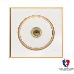 کلید یک پل ویرا مدل آلفا کلاسیک مات سفید(زه طلایی)