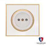 کلید یک پل ویرا مدل آلفا کلاسیک مات سفید(زه طلایی)