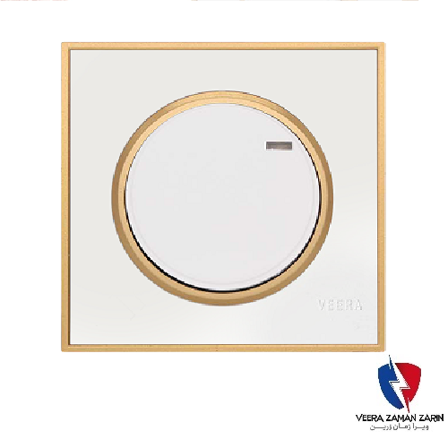 کلید یک پل ویرا مدل آلفا کلاسیک مات سفید(زه طلایی)