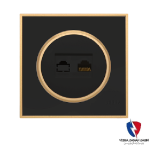 کلید یک پل ویرا مدل آلفا کلاسیک مات مشکی(زه طلایی)