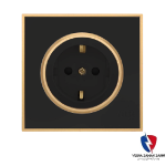 کلید یک پل ویرا مدل آلفا کلاسیک مات مشکی(زه طلایی)