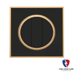 کلید یک پل ویرا مدل آلفا کلاسیک مات مشکی(زه طلایی)