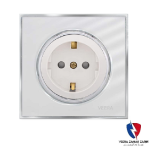 کلید یک پل ویرا مدل آلفا کلاسیک گلس سفید(زه استیل)