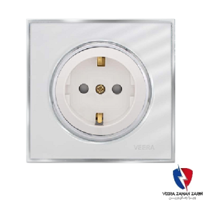 کلید یک پل ویرا مدل آلفا کلاسیک گلس سفید(زه استیل)