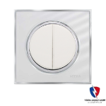 کلید یک پل ویرا مدل آلفا کلاسیک گلس سفید(زه استیل)