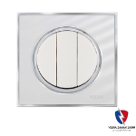 کلید یک پل ویرا مدل آلفا کلاسیک گلس سفید(زه استیل)