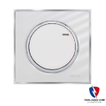 کلید یک پل ویرا مدل آلفا کلاسیک گلس سفید(زه استیل)