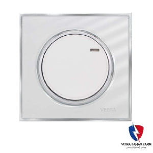 کلید یک پل ویرا مدل آلفا کلاسیک گلس سفید(زه استیل)