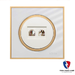 کلید یک پل ویرا مدل آلفا کلاسیک گلس سفید(زه طلایی)