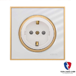 کلید یک پل ویرا مدل آلفا کلاسیک گلس سفید(زه طلایی)