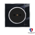 کلید یک پل ویرا مدل آلفا کلاسیک گلس مشکی(زه استیل)