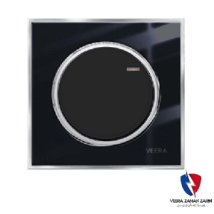 کلید یک پل ویرا مدل آلفا کلاسیک گلس مشکی(زه استیل)