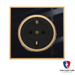 کلید یک پل ویرا مدل آلفا کلاسیک گلس مشکی(زه طلایی)