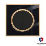 کلید یک پل ویرا مدل آلفا کلاسیک گلس مشکی(زه طلایی)