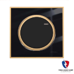 کلید یک پل ویرا مدل آلفا کلاسیک گلس مشکی(زه طلایی)