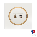 کلید یک پل ویرا مدل آلفا اسپرت مات سفید(زه طلایی)