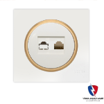 کلید یک پل ویرا مدل آلفا اسپرت مات سفید(زه طلایی)