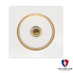 کلید یک پل ویرا مدل آلفا اسپرت مات سفید(زه طلایی)