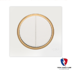 کلید یک پل ویرا مدل آلفا اسپرت مات سفید(زه طلایی)