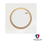 کلید یک پل ویرا مدل آلفا اسپرت مات سفید(زه طلایی)