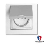 کلید یک پل ویرا مدل بارانی(IP44) سفید ساده