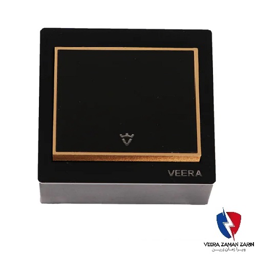 کلید یک پل روکار ویرا مشکی طلا مشکی