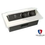 پریز توکار کابینتی ویرا کلاسیک سفید(usbدار)