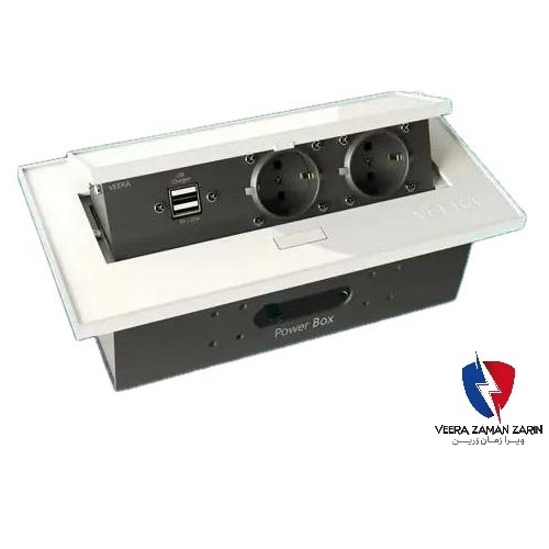 پریز توکار کابینتی ویرا کلاسیک سفید(usbدار)